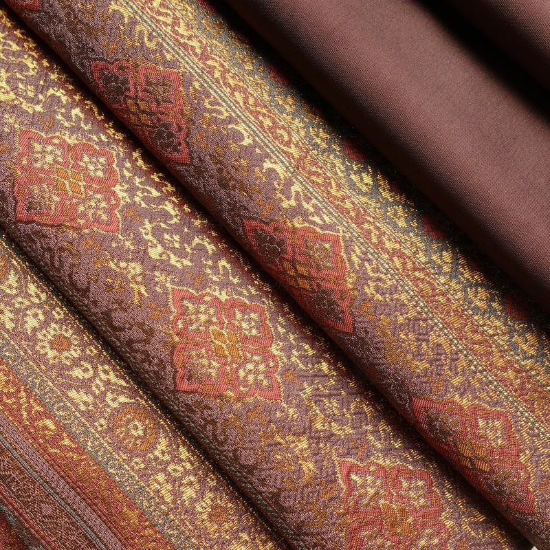 袋帯 六通柄 フォーマル用 正絹 縞柄・線柄 箔 帯 紫・藤色_画像19