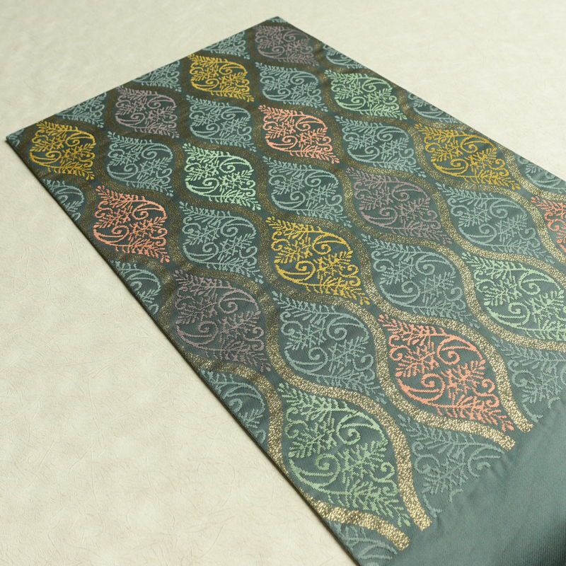袋帯 六通柄 フォーマル用 正絹 流水・波柄 立涌 帯 緑・うぐいす色_画像18