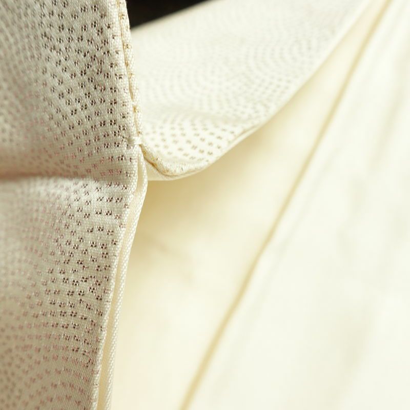 名古屋帯 やまとオリジナル パール箔 太鼓柄 正絹 古典柄 名古屋仕立て 箔 銀糸 帯 白_画像19