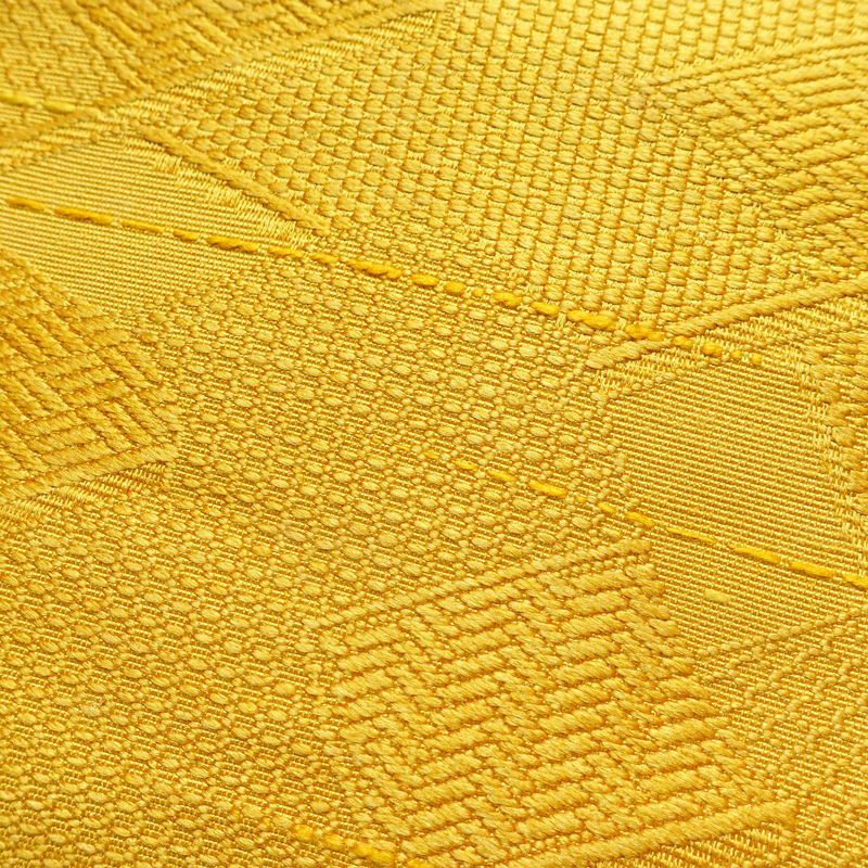 名古屋帯 全通柄 正絹 古典柄 松葉仕立て 帯 黄・黄土色_画像3