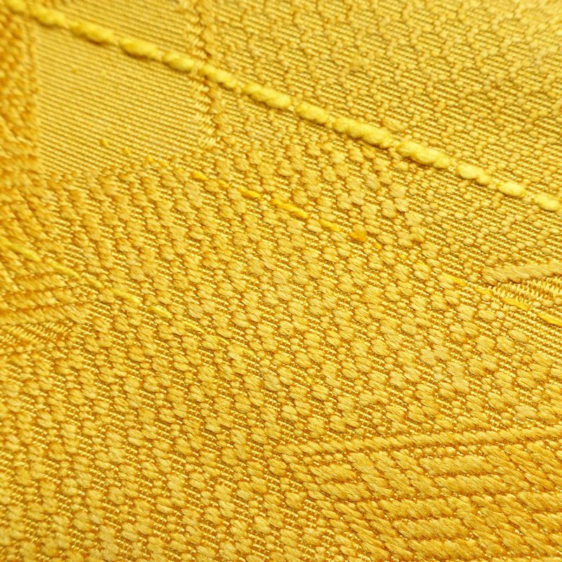 名古屋帯 全通柄 正絹 古典柄 松葉仕立て 帯 黄・黄土色_画像6