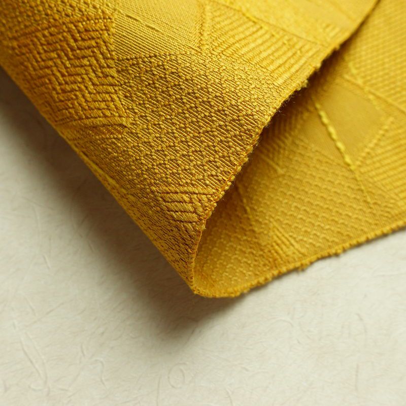 名古屋帯 全通柄 正絹 古典柄 松葉仕立て 帯 黄・黄土色_画像10