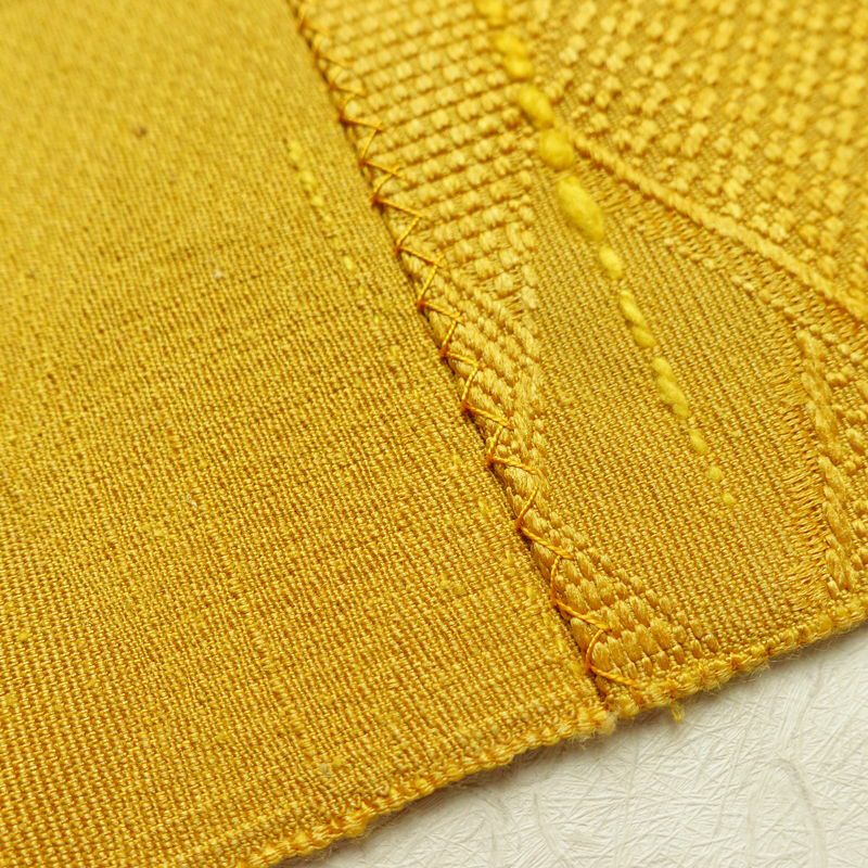 名古屋帯 全通柄 正絹 古典柄 松葉仕立て 帯 黄・黄土色_画像16