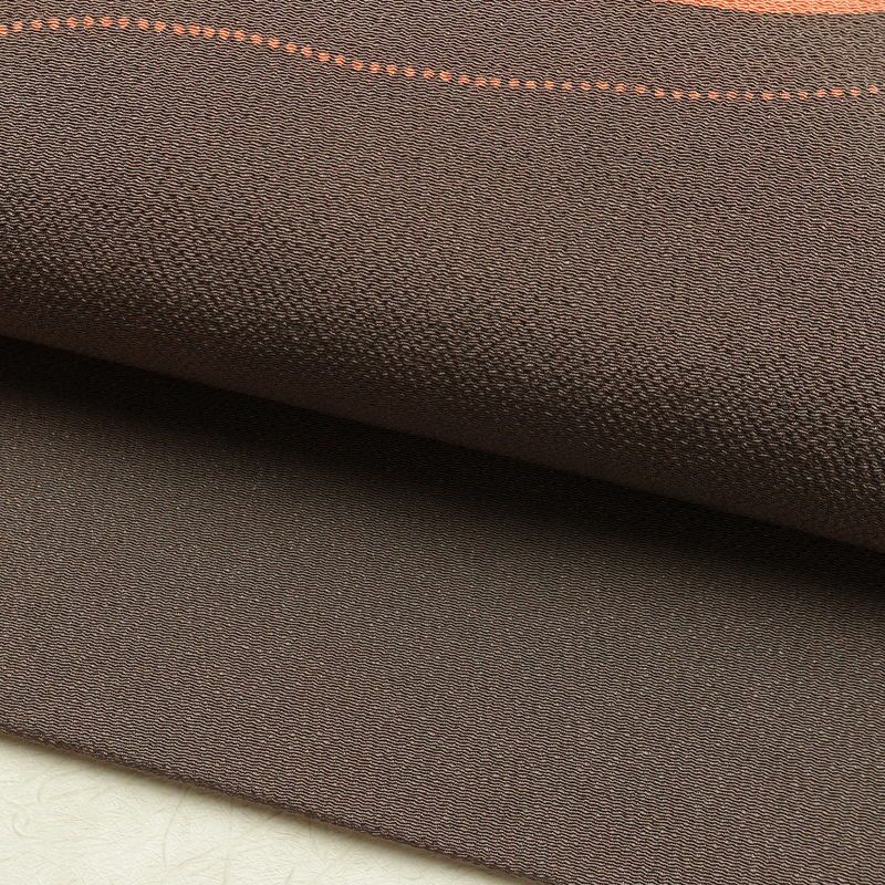 名古屋帯 草木手染 太鼓柄 縮緬 正絹 花柄 通し仕立て 帯 紫・藤色_画像6