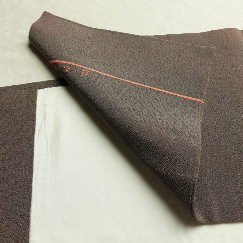 名古屋帯 草木手染 太鼓柄 縮緬 正絹 花柄 通し仕立て 帯 紫・藤色_画像8