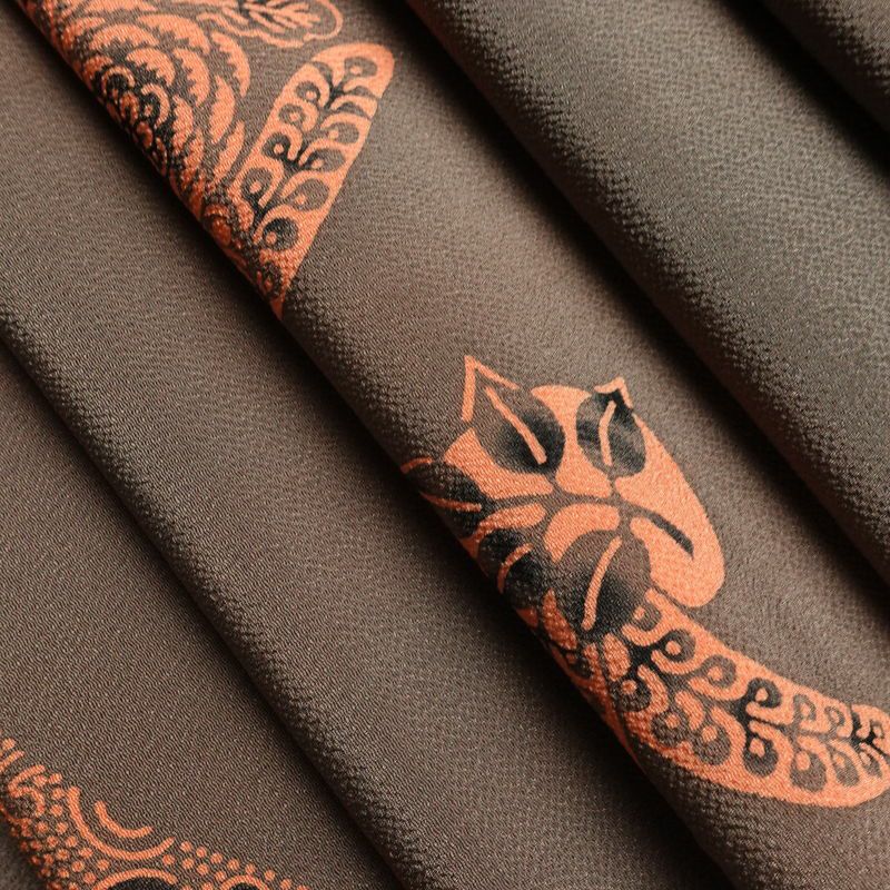 名古屋帯 草木手染 太鼓柄 縮緬 正絹 花柄 通し仕立て 帯 紫・藤色_画像21