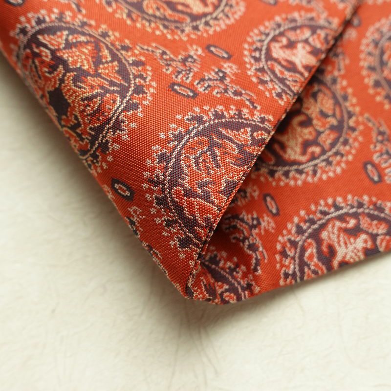 名古屋帯 全通柄 美品 正絹 幾何学柄・抽象柄 名古屋仕立て 帯 赤・朱_画像10