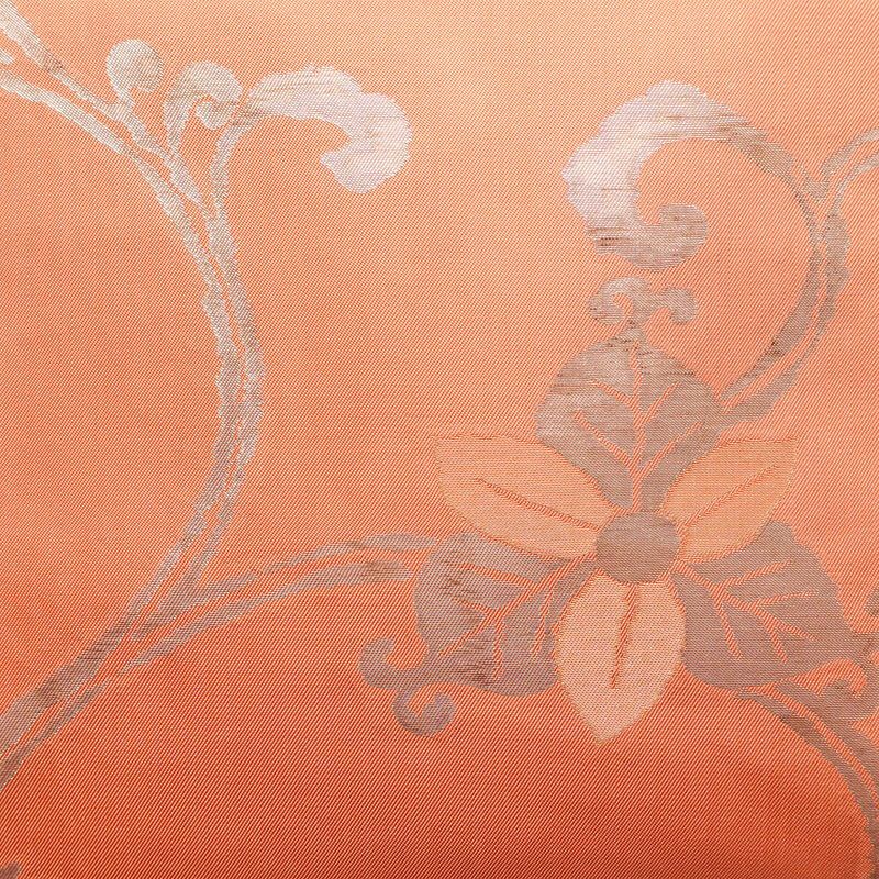 名古屋帯 六通柄 正絹 木の葉・植物柄 名古屋仕立て 箔 帯 ピンク_画像2