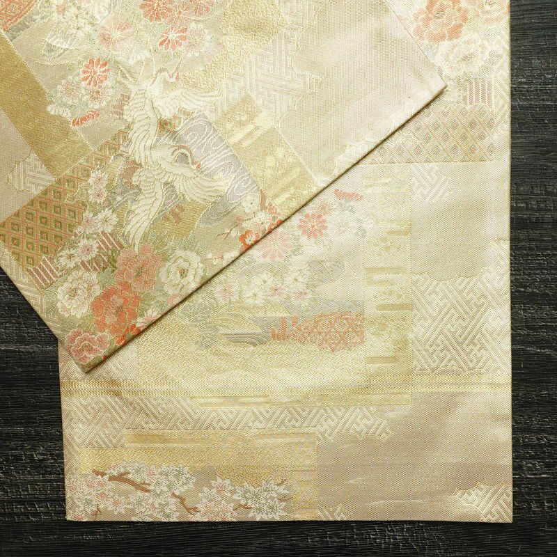 袋帯 六通柄 フォーマル用 正絹 古典柄 箔 帯 金・銀_画像13