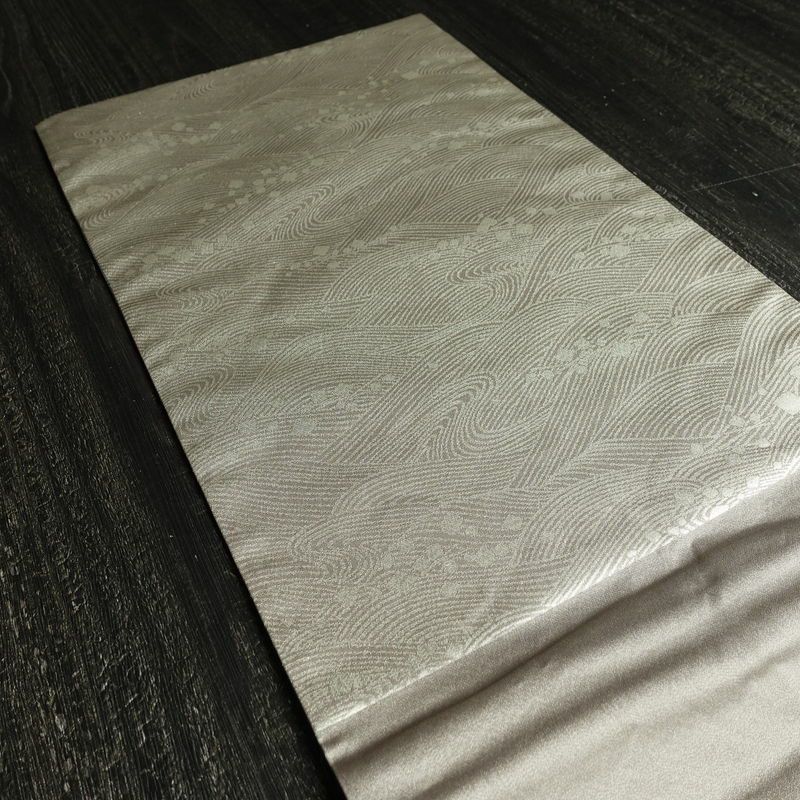 袋帯 全通柄 フォーマル用 正絹 流水・波柄 箔 帯 金・銀_画像19