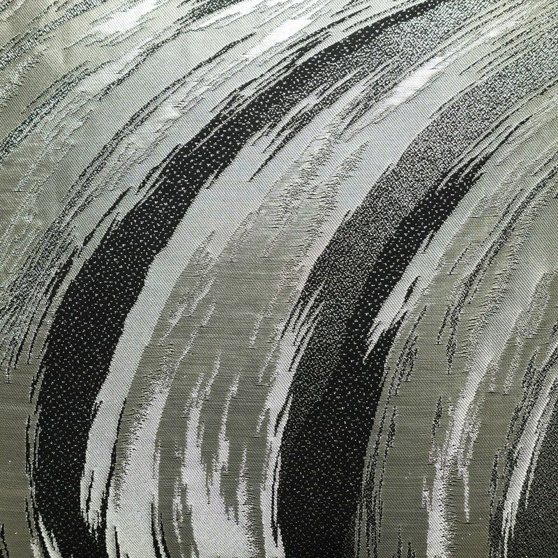 袋帯 六通柄 良品 フォーマル用 正絹 流水・波柄 箔 帯 黒_画像2