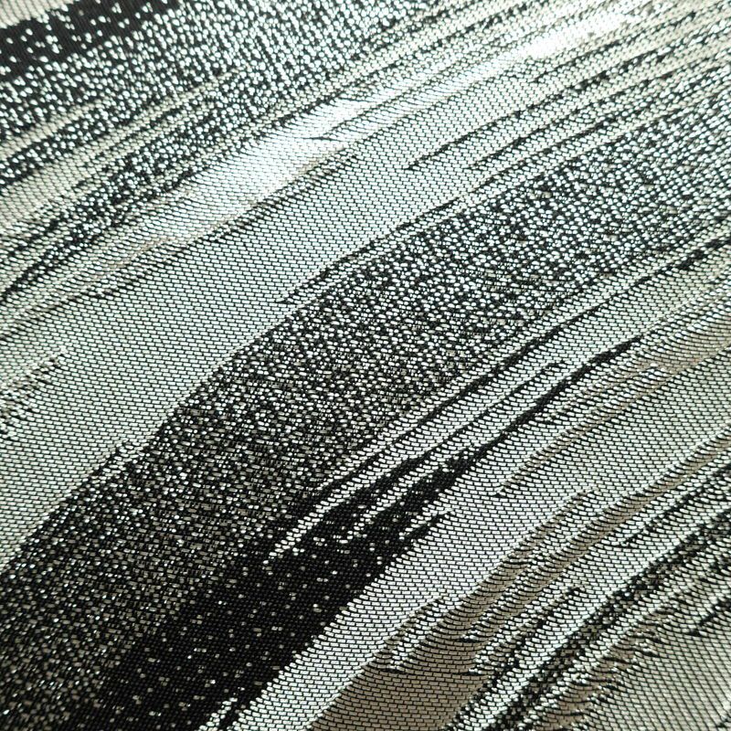 袋帯 六通柄 良品 フォーマル用 正絹 流水・波柄 箔 帯 黒_画像5