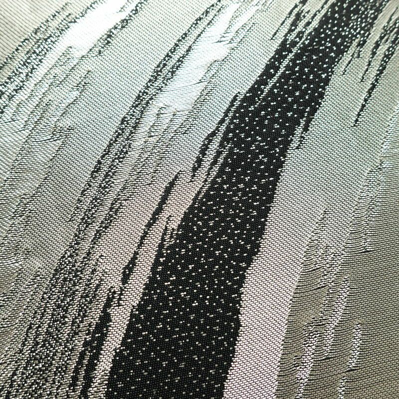 袋帯 六通柄 良品 フォーマル用 正絹 流水・波柄 箔 帯 黒_画像6