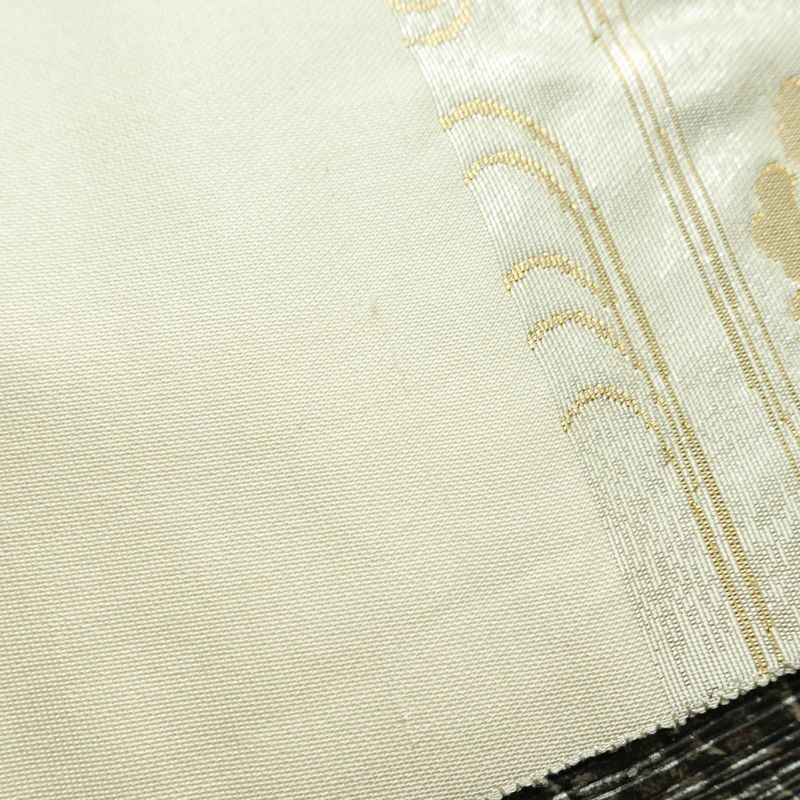 袋帯 六通柄 フォーマル用 正絹 人物・動物柄 箔 金糸 帯 白_画像15