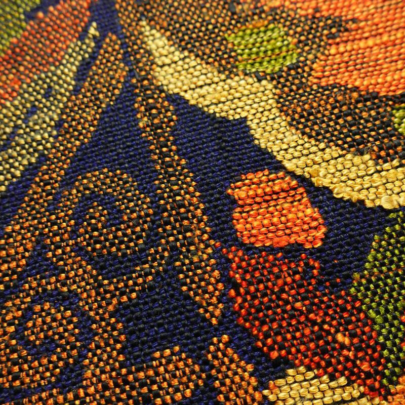 名古屋帯 太鼓柄 良品 正絹 幾何学柄・抽象柄 名古屋仕立て 帯 青・紺_画像6