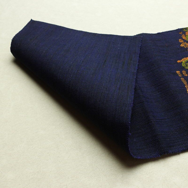 名古屋帯 太鼓柄 良品 正絹 幾何学柄・抽象柄 名古屋仕立て 帯 青・紺_画像9