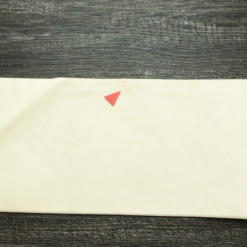 名古屋帯 太鼓柄 夏用 正絹 花柄 名古屋仕立て 帯 菊 亀甲 クリーム_画像17