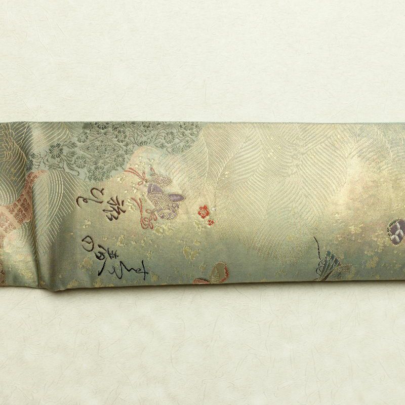 袋帯 六通柄 フォーマル用 正絹 箔 帯 緑・うぐいす色_画像13