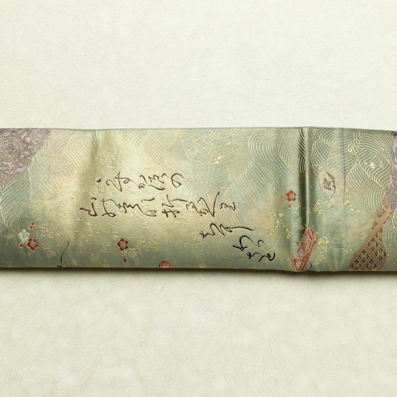 袋帯 六通柄 フォーマル用 正絹 箔 帯 緑・うぐいす色_画像14