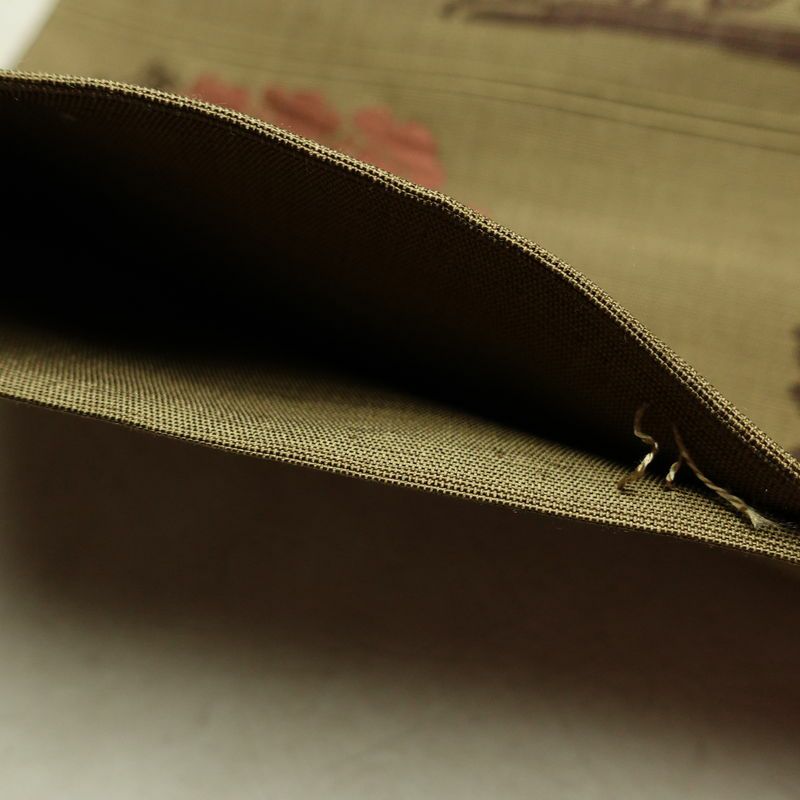 袋帯 六通柄 一般用 正絹 花柄 帯 緑・うぐいす色_画像21