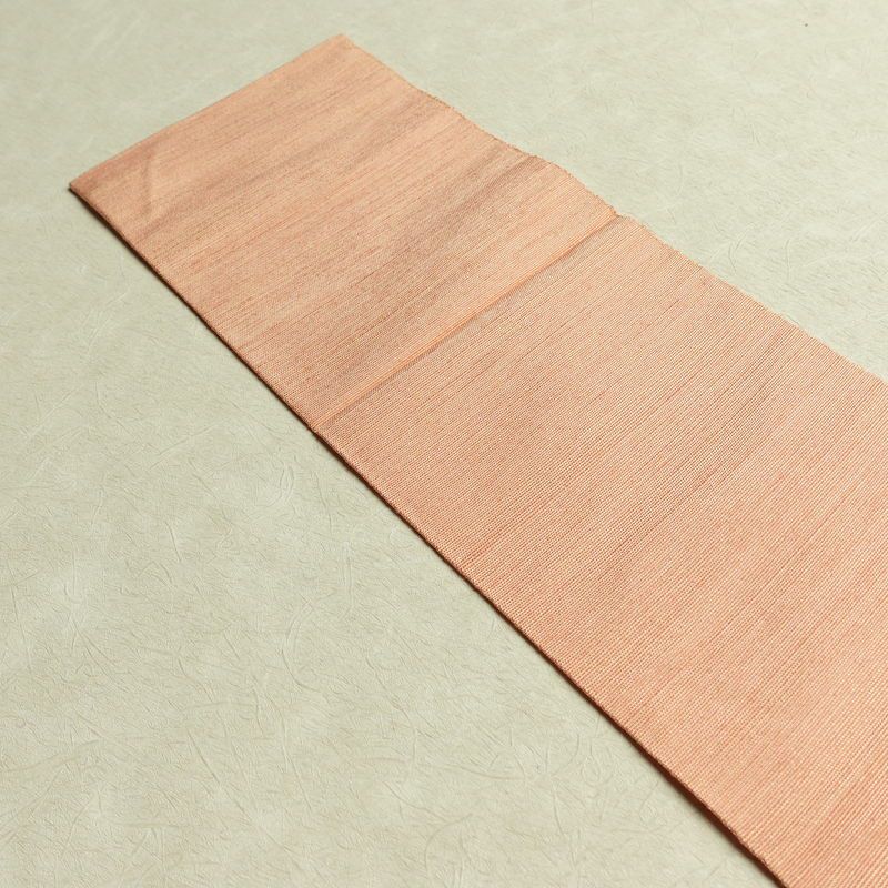 名古屋帯 太鼓柄 正絹 木の葉・植物柄 名古屋仕立て 帯 ピンク_画像16