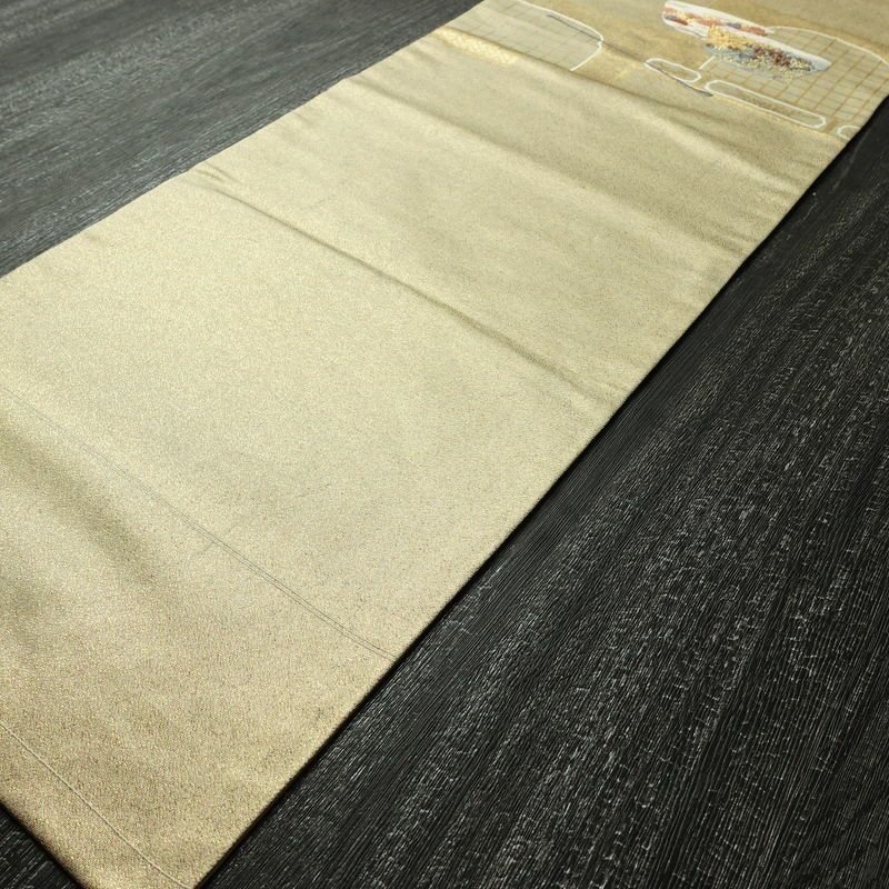名古屋帯 太鼓柄 正絹 その他の柄 名古屋仕立て 箔 刺繍 金通し 帯 金・銀_画像10