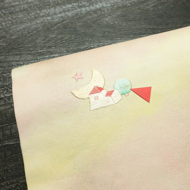 名古屋帯 太鼓柄 正絹 花柄 名古屋仕立て 箔 刺繍 帯 ファンシー 多色使い_画像5