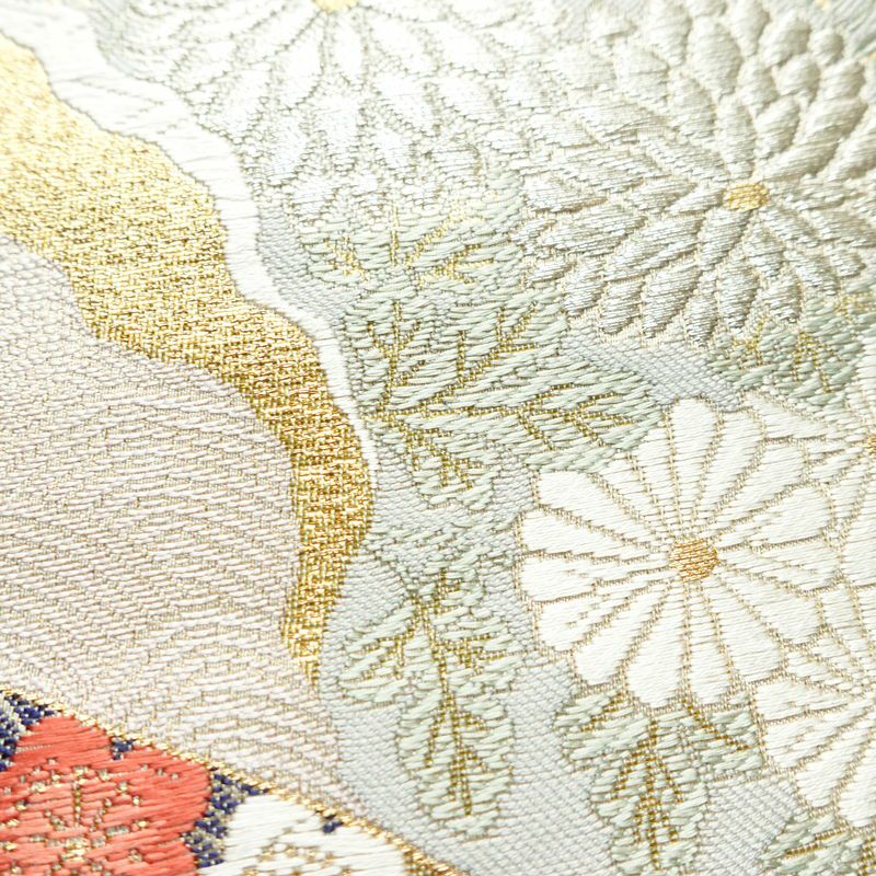 袋帯 未仕立て品 六通柄 西陣織 証紙あり 九百錦24金箔 フォーマル用 正絹 古典柄 箔 金糸 銀糸 帯 多色使い_画像4