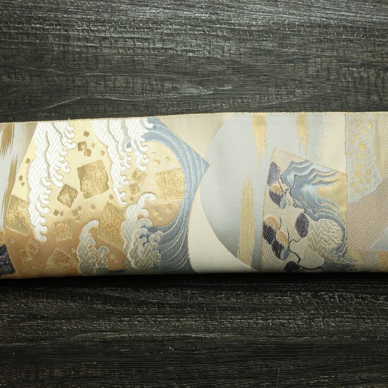 袋帯 未仕立て品 六通柄 西陣織 証紙あり 九百錦24金箔 フォーマル用 正絹 古典柄 箔 金糸 銀糸 帯 多色使い_画像15