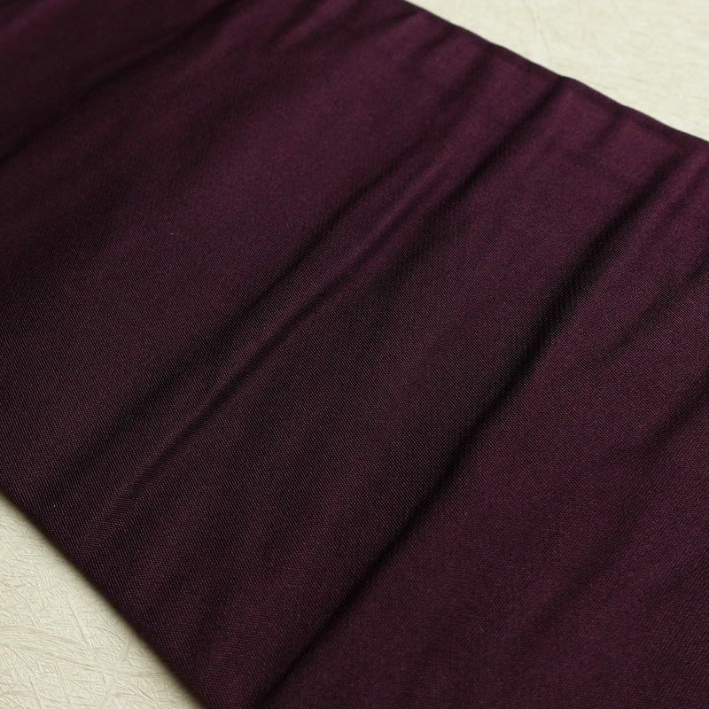 名古屋帯 太鼓柄 正絹 木の葉・植物柄 名古屋仕立て 箔 金糸 帯 紫・藤色_画像16