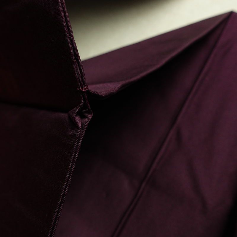 名古屋帯 太鼓柄 正絹 木の葉・植物柄 名古屋仕立て 箔 金糸 帯 紫・藤色_画像20