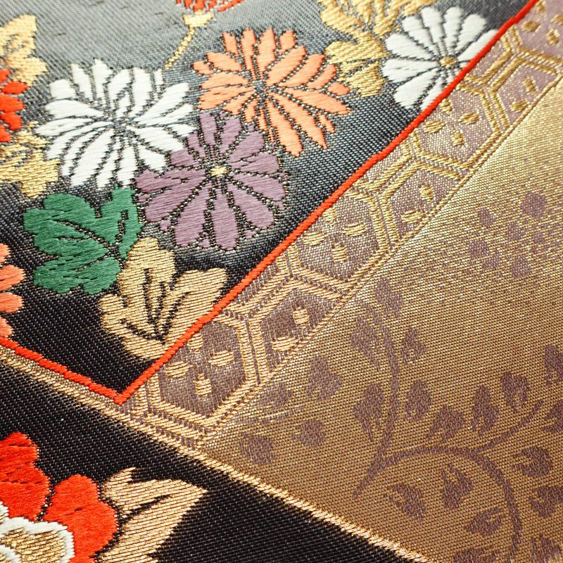 袋帯 六通柄 良品 フォーマル用 正絹 古典柄 箔 金糸 帯 多色使い_画像4