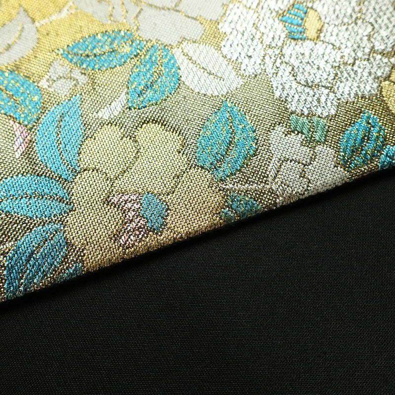 袋帯 六通柄 良品 フォーマル用 正絹 花柄 箔 帯 多色使い_画像12