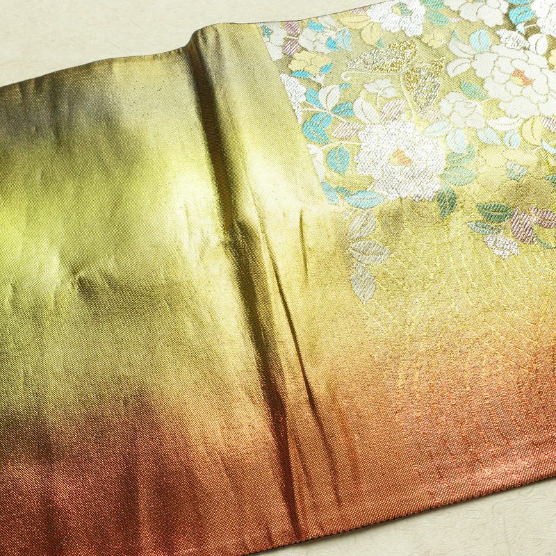 袋帯 六通柄 良品 フォーマル用 正絹 花柄 箔 帯 多色使い_画像16