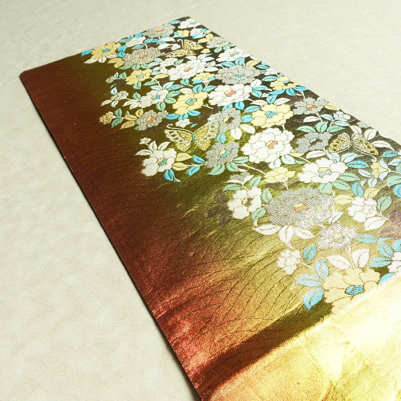 袋帯 六通柄 良品 フォーマル用 正絹 花柄 箔 帯 多色使い_画像17