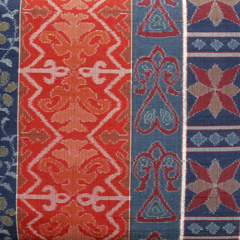 袋帯 全通柄 良品 一般用 正絹 幾何学柄・抽象柄 帯 青・紺_画像2