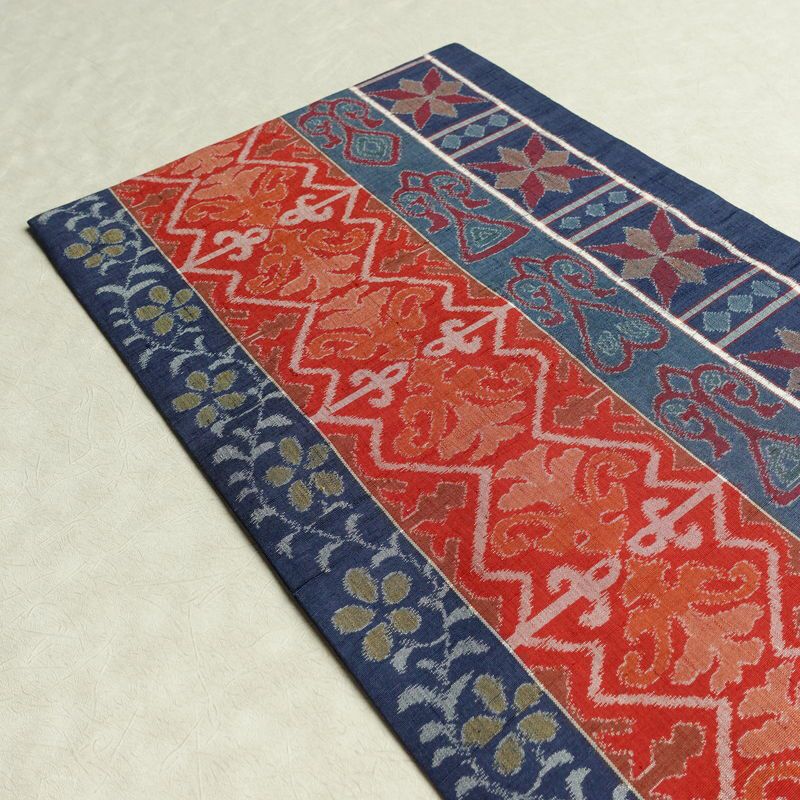 袋帯 全通柄 良品 一般用 正絹 幾何学柄・抽象柄 帯 青・紺_画像16