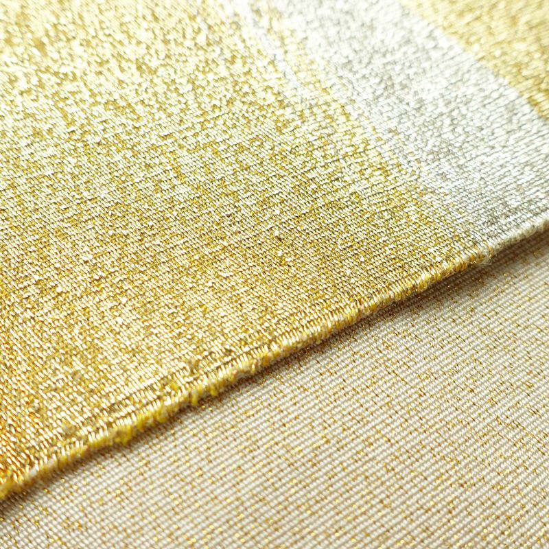 袋帯 太鼓柄 フォーマル用 正絹 古典柄 箔 金通し 帯 扇面 クリーム_画像13