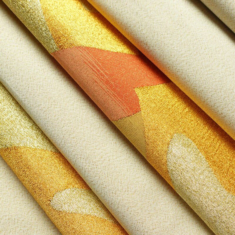 袋帯 太鼓柄 フォーマル用 正絹 古典柄 箔 金通し 帯 扇面 クリーム_画像20