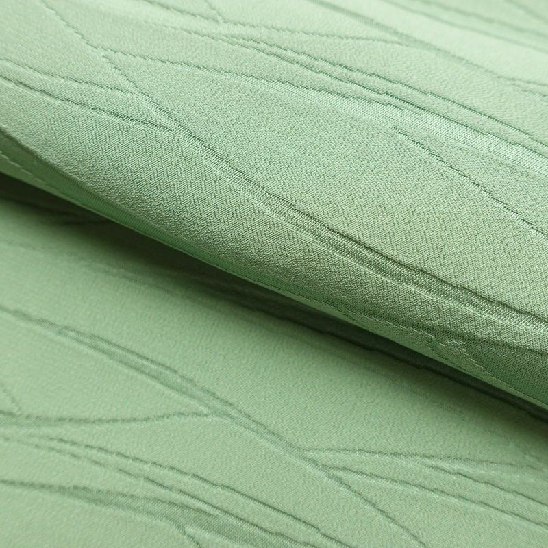 色無地 一つ紋付き 正絹 木の葉・植物柄 袷仕立て 身丈153cm 裄丈64.5cm 一部しつけ糸付き 着物 緑・うぐいす色_画像20