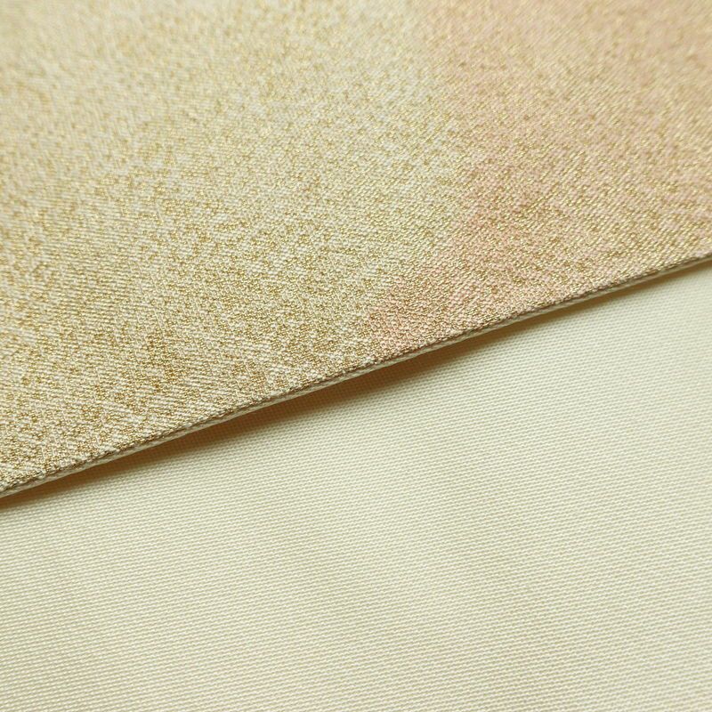 袋帯 全通柄 フォーマル用 正絹 幾何学柄・抽象柄 金通し 帯 ベージュ_画像12