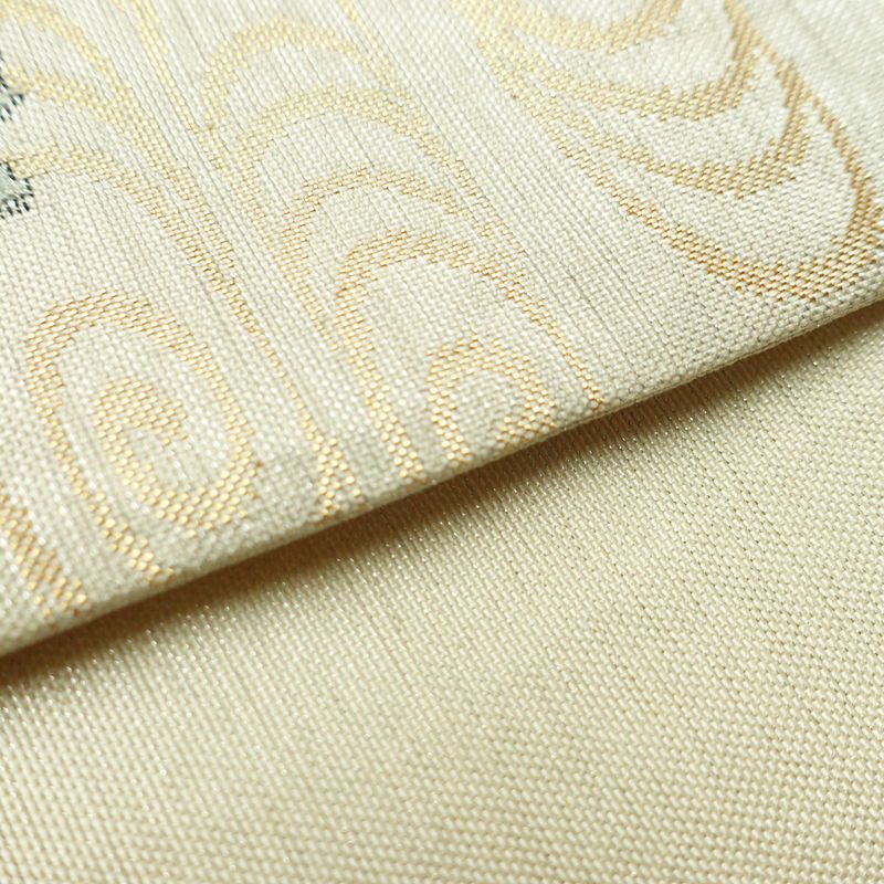 袋帯 六通柄 フォーマル用 正絹 古典柄 箔 帯 クリーム_画像12