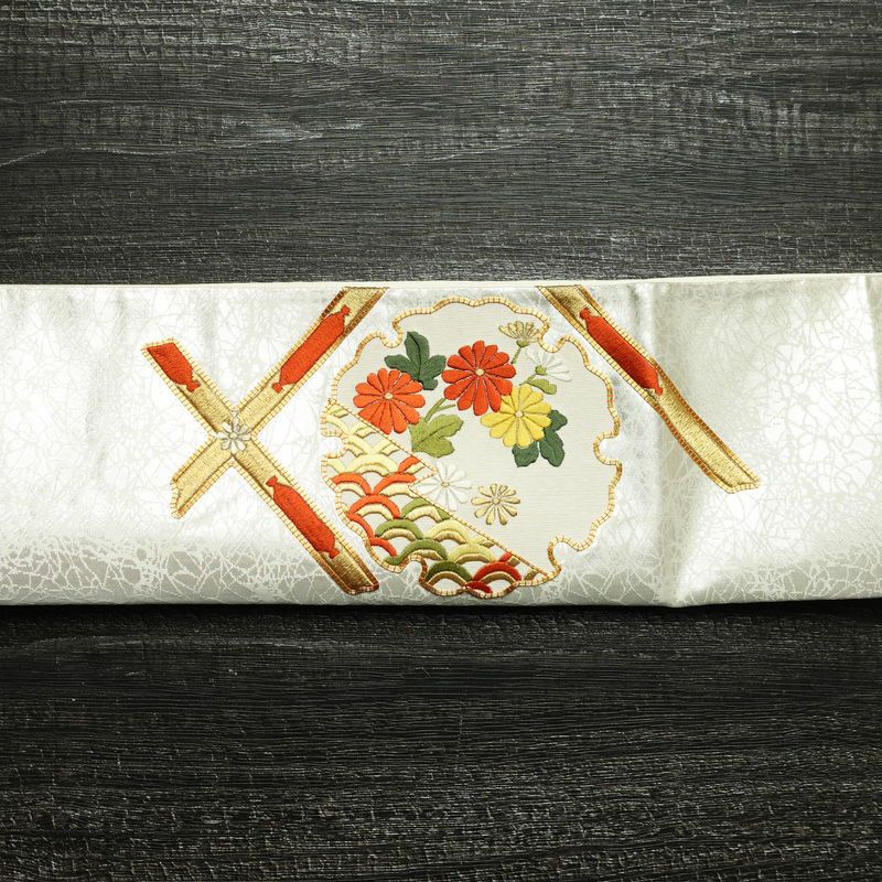 袋帯 太鼓柄 金駒刺繍 フォーマル用 正絹 人物・動物柄 花柄 箔 刺繍 金糸 帯 金・銀_画像15
