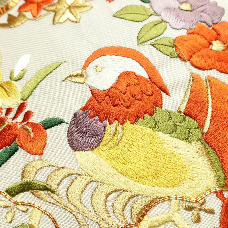袋帯 太鼓柄 金駒刺繍 フォーマル用 正絹 人物・動物柄 花柄 箔 刺繍 金糸 帯 金・銀_画像30