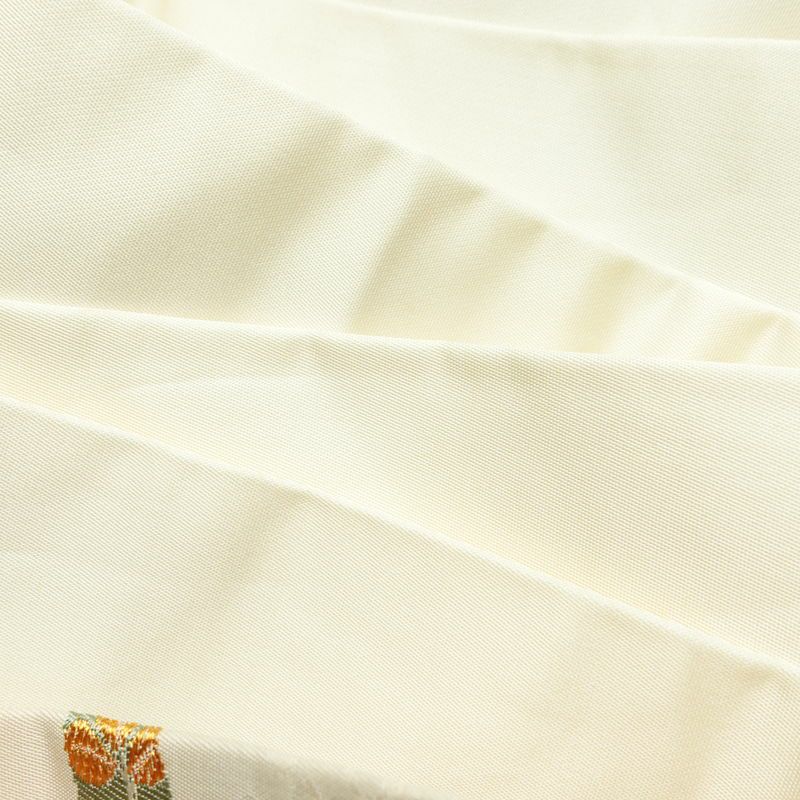 名古屋帯 六通柄 正絹 古典柄 名古屋仕立て 箔 金糸 銀糸 扇子 帯 クリーム_画像18