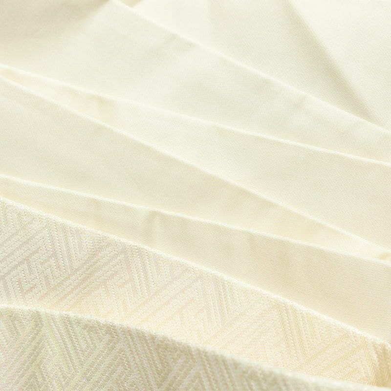 名古屋帯 太鼓柄 正絹 幾何学柄・抽象柄 名古屋仕立て 箔 銀糸 帯 白_画像17