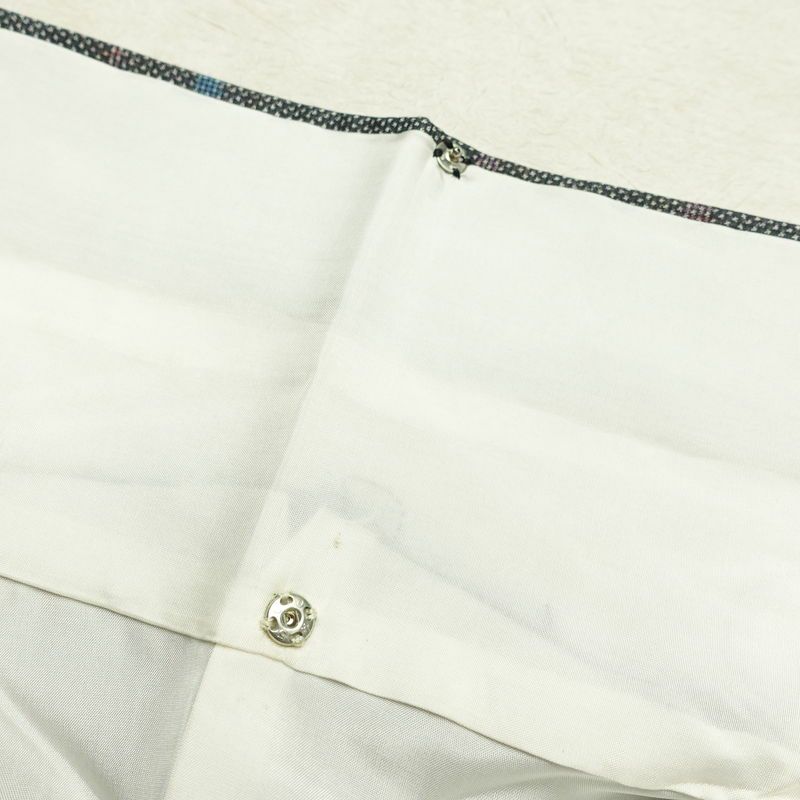 紬 正絹 木の葉・植物柄 袷仕立て 身丈152cm 裄丈63.5cm 着物 グレー_画像20