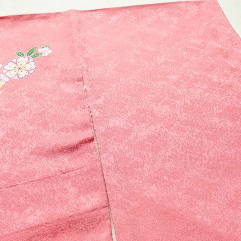 振袖 美品 しつけ糸付き 金駒刺繍 正絹 花柄 袷仕立て 身丈169cm 裄丈69.5cm 金彩 フォーマル 着物 二十歳 ピンク_画像13