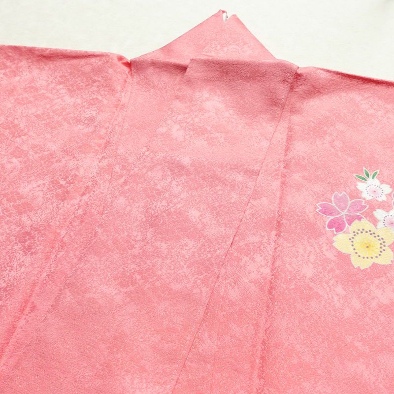 振袖 美品 しつけ糸付き 金駒刺繍 正絹 花柄 袷仕立て 身丈169cm 裄丈69.5cm 金彩 フォーマル 着物 二十歳 ピンク_画像16