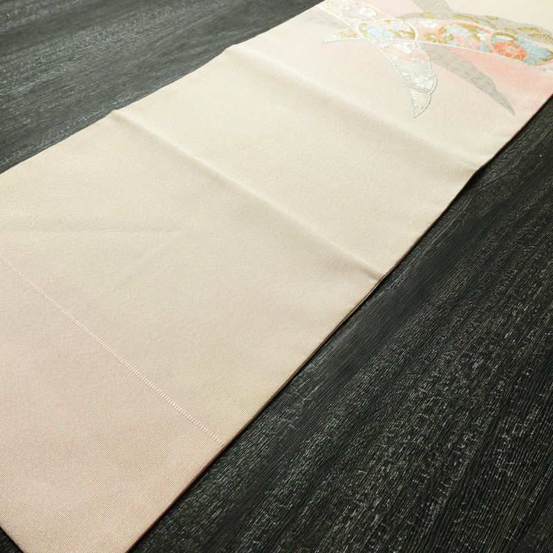 名古屋帯 太鼓柄 良品 正絹 古典柄 名古屋仕立て 箔 金糸 銀糸 帯 ピンク_画像7